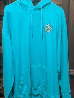 Teal Hooded Pullover Sweatshirt - Men's,